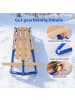 COSTWAY Holzschlitten 137cm ab 5 Jahren in Blau
