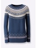 WITT WEIDEN Jacquard-Pullover in marine-ecru-gemustert