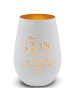 Mr. & Mrs. Panda Kerzenhalter Glas Einhorn Sekt mit Spruch in Weiß