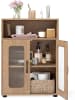 COSTWAY Badezimmerschrank 60 x 30 x 83 cm in Hellbraun