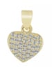 Adeliás Damen Anhänger Herz aus 925 Silber mit Zirkonia in gold