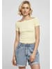 Urban Classics Urban Classics Damen Ladies Off Shoulder Rib Tee in softyellow
