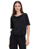Betty Barclay Halbarm-Shirt mit Wasserfallausschnitt in Schwarz