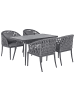 Beliani 5-tlg Gartentisch Set LIPARI in Grau