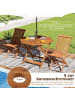 COSTWAY Gartentisch Holz 90 cm in Braun