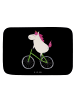 Mr. & Mrs. Panda Badezimmerteppich Einhorn Radfahrer ohne Spruch in Schwarz