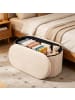 relaxdays Sitzbank in Beige - (B)76 x (H)38 x (T)38 cm
