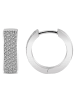 Adeliás Damen Ohrringe – Klappcreole aus 925 Silber mit Zirkonia in silber