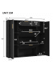 ABRIHOME Schuhschrank in Schwarz 120x24x107 cm mit 2 Schubladen 2 Türen Klappfach