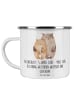 Mr. & Mrs. Panda Camping Emaille Tasse 5. Hochzeitstag Holzhochz... in Weiß