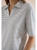 Cecil Gestreiftes Kurzarm Poloshirt in Universal Blue