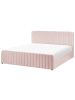 Beliani Doppelbett LUNAN in Rosa/Schwarz - (W) 187 x (H) 100 x (L) 216 cm