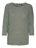 Vero Moda Einfarbiges 3/4 Arm Shirt Rundhals Langarm Top Oberteil VMCARLA in Grün