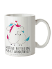 Mr. & Mrs. Panda Kaffeebecher Einhorn Mitteilung mit Spruch in Weiß