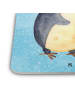 Mr. & Mrs. Panda Glasuntersetzer Pinguin umarmen ohne Spruch in Eisblau