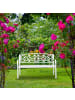relaxdays Gartenbank in Weiß - (B)124,5 x (H)78 x (T)58 cm