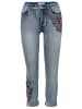 KOROSHI LANGE JEANS SCHMALE HOSE in blau