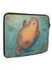 Mr. & Mrs. Panda Laptop Sleeve Otter Umarmen Design ohne Spruch in Weiß