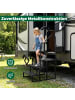 COSTWAY Wohnwagen Trittstufe mit Handlauf in Schwarz