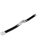 Adeliás Herren Armband aus Leder 22 cm in schwarz