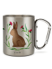 Mr. & Mrs. Panda Karabiner Tasse Hase Sitzen ohne Spruch in Silber