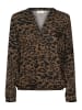 Kaffe Langarm-Bluse KAditte Regular fit in Major Brown/Black Leopard