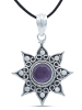 mantraroma 925er Silber - Kettenanhänger (L) 28 x (B) 40 mm mit Amethyst