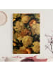 WALLART Leinwandbild Gold - Rote Rosen mit Weißen Rosen in Creme-Beige