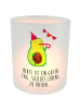 Mr. & Mrs. Panda Teelicht Glas Avocado Party mit Spruch in Transparent