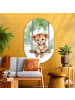 OnlyWow Ovales Wandbild Hellbraun
