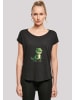 F4NT4STIC Long Cut T-Shirt Süßer grüner Dino in schwarz