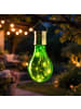 MARELIDA LED Solar Glühbirne GLOW in grün - H: 14cm