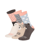 Yuhu Mädchen Socken mit Tieren 3er Pack Motivsocken in Hell-Blau
