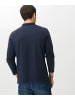 BRAX  Knopfleisten Langarmshirt für Herren in marineblau