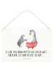 Mr. & Mrs. Panda Schild Pinguin mit Kind mit Spruch in Weiß