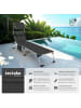 tectake klappbare Aluminium Sonnenliege mit Seitentasche, 218 x 60 x 33,5 cm