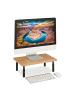 relaxdays Monitorständer in Natur/ Schwarz - (B)42 x (H)16 x (T)26,5 cm