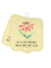 Mr. & Mrs. Panda Topflappen Hummel Blume mit Spruch in Gelb Pastell