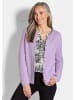 GOLDNER Strickjacke Cardigan aus Baumwolle, Rundhals in flieder