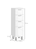 Kleankin Badezimmerschrank-30L x 30B x 93H cm-Weiß