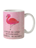 Mr. & Mrs. Panda Kaffeebecher Flamingo Classic mit Spruch in Aquarell Pink