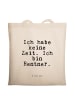 Mr. & Mrs. Panda Strandtasche Ich habe keine Zeit.... mit Spruch in Creme