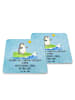 Mr. & Mrs. Panda Glasuntersetzer Pinguin Surfer mit Spruch in Eisblau