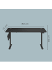 SONGMICS Schreibtisch Balok in Schwarz - (B)70 x (H)(72-120) x (T)160 cm