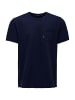 Salsa Jeans T-Shirt Slub Jersey Raw Edge in Dark Blue