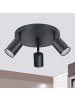 ZMH Deckenleuchte in schwarz 3-flammige GU10 rund schwenkbar Flurlampe L 24 cm