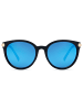 styleBREAKER Cateye Sonnenbrille in Schwarz-Gold / Blau verspiegelt