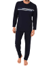 NORMANN Schlafanzug langarm Frontprint in navy1