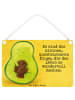 Mr. & Mrs. Panda Deko Wandbild Avocado Kern Design mit Spruch in Weiß