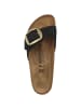 Birkenstock Pantolette Madrid Big Buckle Nubukleder schmal in schwarz